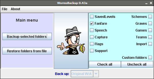 WormsBackup screenshot