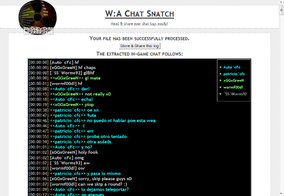 W:A ChatSnatch screenshot