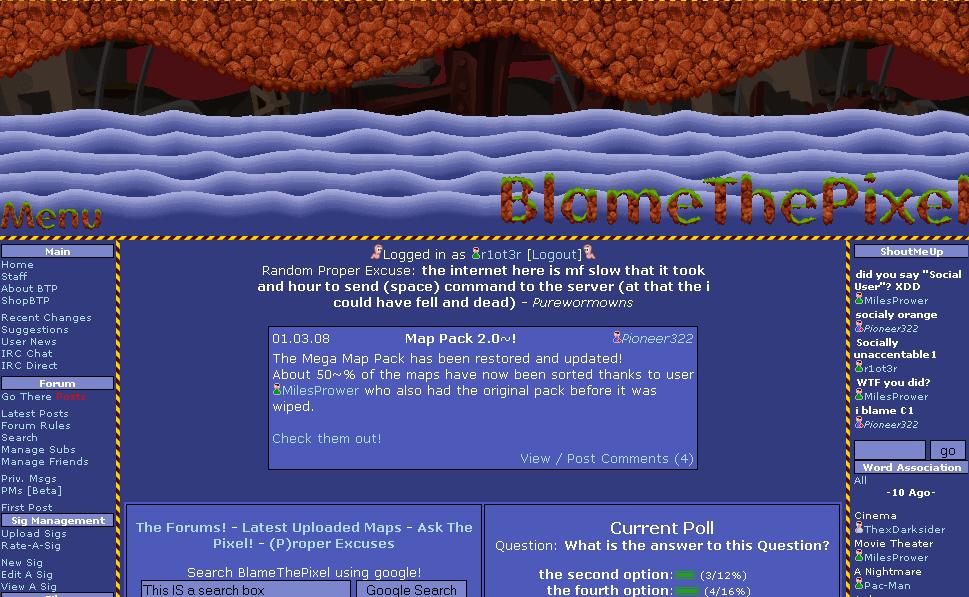 BlameThePixel site screenshot