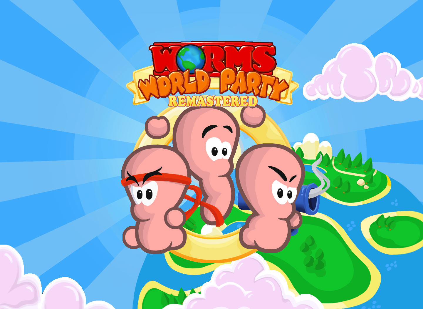 Worms World Party Remastered's title screen