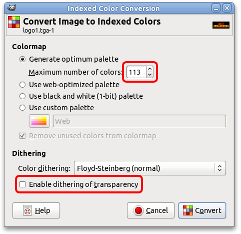 image reduce color palette converter