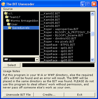BitUnencoder screenshot